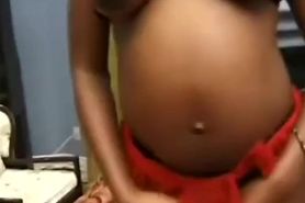 Black preggo wants some white meat to please her hungry cunt