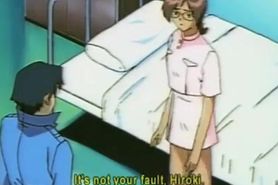 Naughty anime doctor squeezed her patient boobs