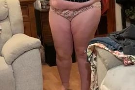 Bbw mother trying clothes
