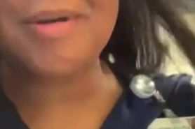 FaceTime flash Cute Ebony nurse