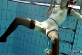 Hot Hungarian teen in the swimming pool Petra