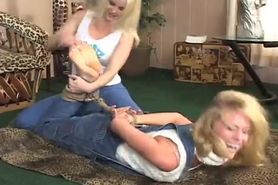 Blonde tickling