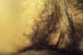 Closeup hairy MILF pussy and thick dick fucking