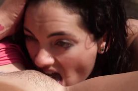 Jenner and Rose - lesbian - brunette - redhead - ass licking - bikini - face sitting - masturbation - outdoors - pissing - sixty