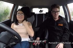 Asian teen fucking with instructor in the car
