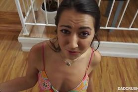 Cute gal agrees to screw her stepdad for new lingerie