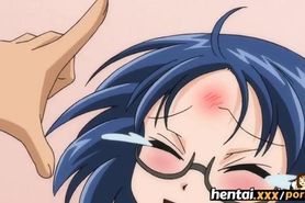 Hentai - Nerdy girl with massive natural boobs gets a cream-pie