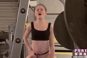 PURE XXX FILMS Lucie gives all shes got at gym