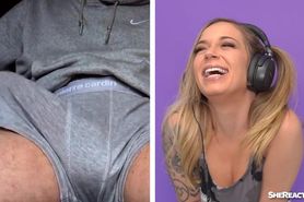 SHEREACTS - Is she A Size Queen-  Solo big dick jerking off - Reaction