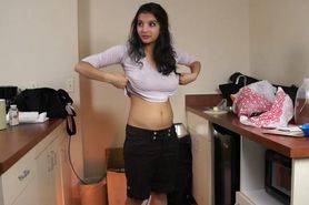 Shanaya Indian Porn Girl Strips Naked In Kitchen