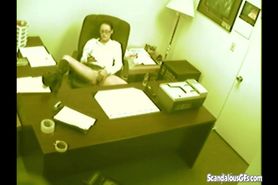 SCANDALOUSGFS - secretary fingering and masturbating pussy at office