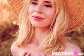Amazing petite blonde teen Angel Sway passion picnic and perfect posing
