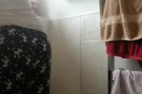 Chubby wife pissing and changing