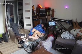 Camille - Stoned Girl fucks for sleeping friends and get a facial
