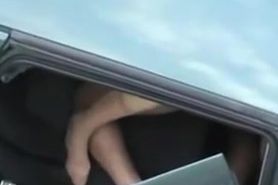 Teens having sex in a car filmed on voyeur cam