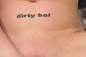 Dirty Boi’s Big Throbbing Clit plays with Dildo