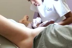 Big cock being waxed pt 2