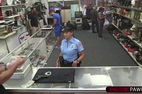 Sexy and big boobs police woman selling her firearm gets fucked