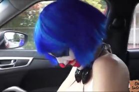 Super sexy clown gets picked up and fucked along the way