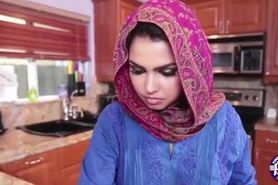 Brunette Muslim teen Ada fills her pussy with warm jizz from a jew