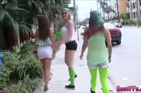 Horny girls gets fucked in the room by the guys they meet on the streets