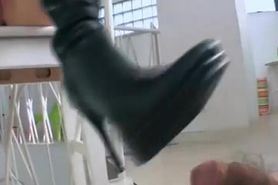 Japanese footjob with shoes