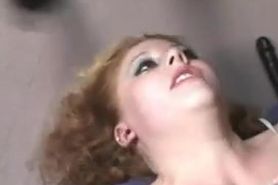 Ashley Compels Wooly Twatted Redhead Virgin Into Assfuck