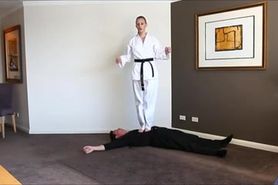 Kicking His Ballsack Using Karate