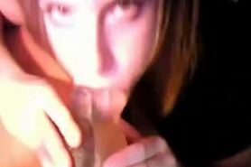 Amber Blank deep-gullet faux-dick at webcam