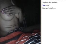 Lesbian busty MILF flashes tits on Omegle