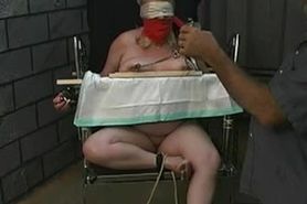Old boy tortures chubby light-haired s ample boobs
