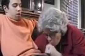 Granny nailing her grandson