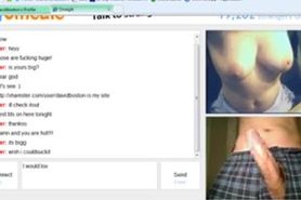 Omegle woman with massive knockers and smooth-shaven vagina