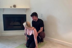 Stepson Helps Stepmother With Yoga And Stretches Her Pussy (2)
