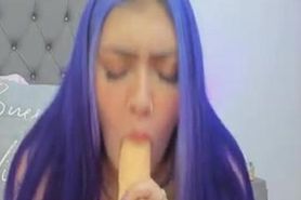 CAM4FREE - Blue Haired Babe Showing Her Creamy Pussy