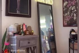 Girl Flashes Livestream Through Mirror while C ...