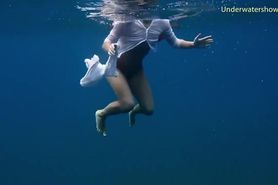 Tenerife girl swim naked underwater