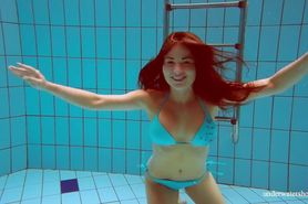 Sexy brunette Deniska underwater