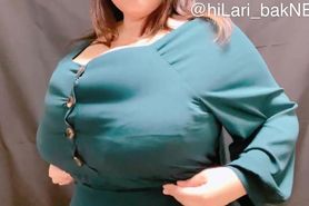 hilari banew green dress huge boobs