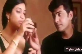 Desi sexy and juicy woman in a red saree getting fucked by servant
