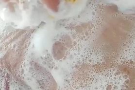 Amazing Blonde With Juicy Boobs Takes A Bath And Masturbates