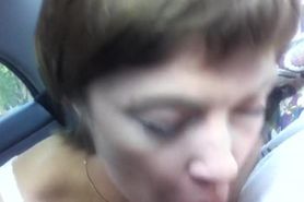 Russian woman sucking dick in a car