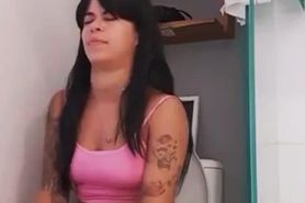 Lola mello farting in the toilet