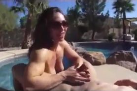 Muscle Goddess BM Fucks Hunk by the Pool