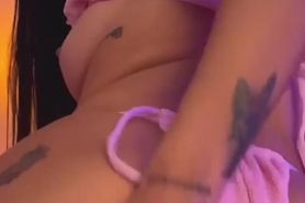 Latina shows her pussy and asshole