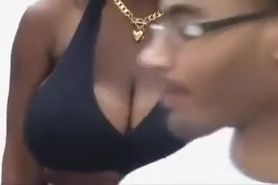 Hot black girl with humongous boobs