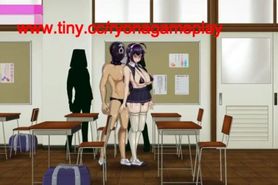 cute girl having sex with a man in college in breeding log 2d hentai game
