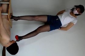 chinese femdom mistress trample board dick crush cbt footjob