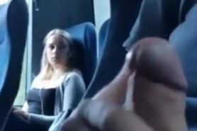 Cute Blonde Girl On Train Can't Stop Looking