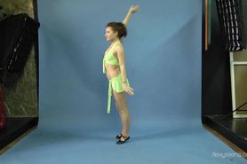 Mila Gimnasterka spreading her sexy legs on the floor